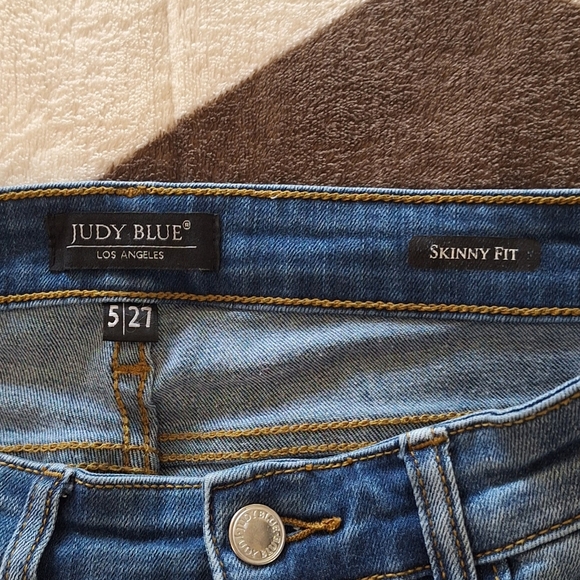 Judy Blue Skinny Fit Distressed Leopard Print Patches Jeans Size 5/27 - Picture 4 of 10